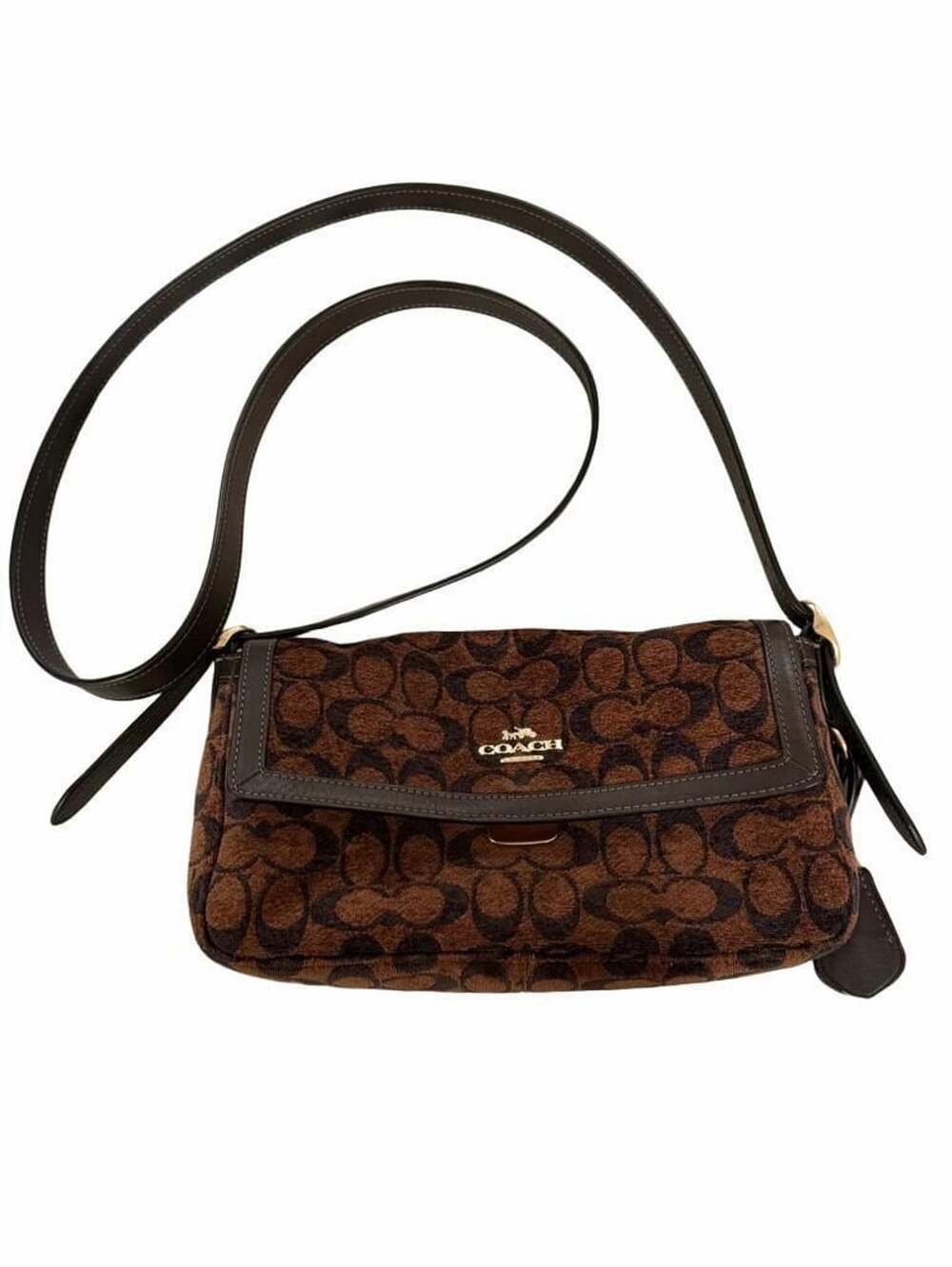 Coach Etta Small Flap Shoulder Bag In Signature Chenille